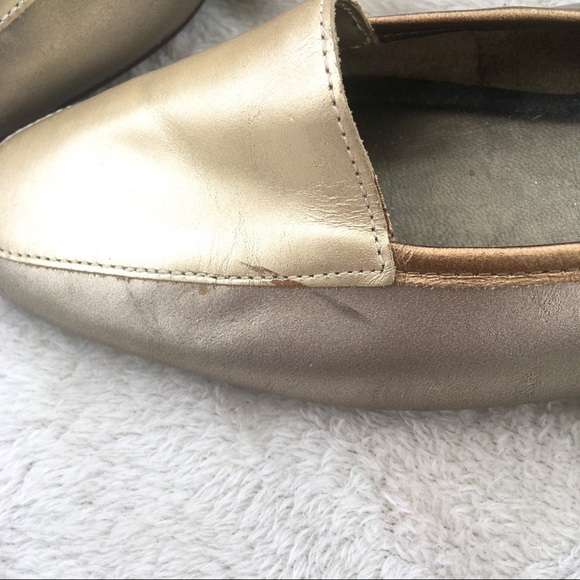 WESTIES gold and bronze leather flats size 6 - Picture 4 of 7